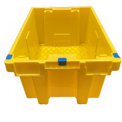 Casse commoventi accatastabili resistenti sistemabili gialle della gabbia di plastica dell'HDPE