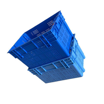 cassa accatastabile 600x400 dei frutti di mare dell'HDPE blu 2Kg resistente per il mercato