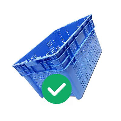Il grado commovente di plastica blu dei frutti di mare del carico della cassa 50Kg dell'HDPE ha arieggiato sistemabile