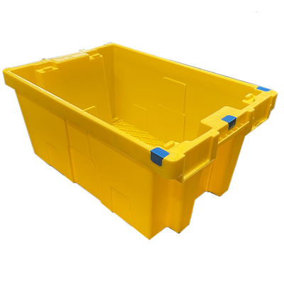 Gabbie di plastica sistemabili della cassa commovente di plastica gialla dell'HDPE di 60 x di 40 x di 27.5cm
