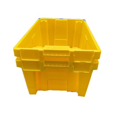 Casse commoventi accatastabili resistenti sistemabili gialle della gabbia di plastica dell'HDPE