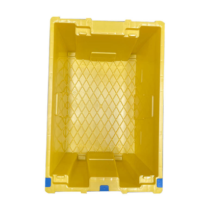 Casse commovente di plastica dell'HDPE giallo riutilizzabile sistemabile di 60 x di 40 x di 27.5cm