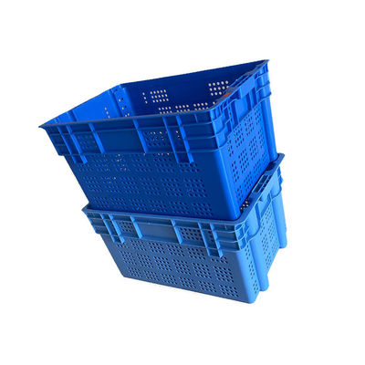 cassa accatastabile 600x400 dei frutti di mare dell'HDPE blu 2Kg resistente per il mercato