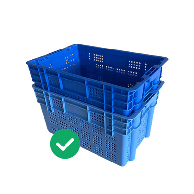 carico dinamico 50Kg dei frutti di mare delle gabbie di plastica del magazzino 60x40 accatastabile