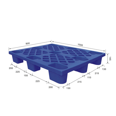 I pallet di plastica 1000x800 di industriale dell'HDPE pp attraversano